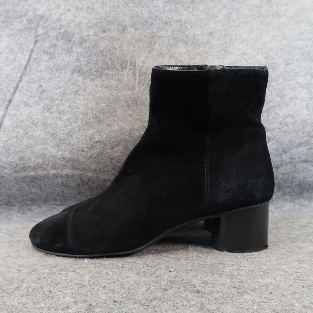 Nine West Shoes Womens 9 Booties Classic Fashion Leather Block Heel Black Zip - Picture 3 of 15